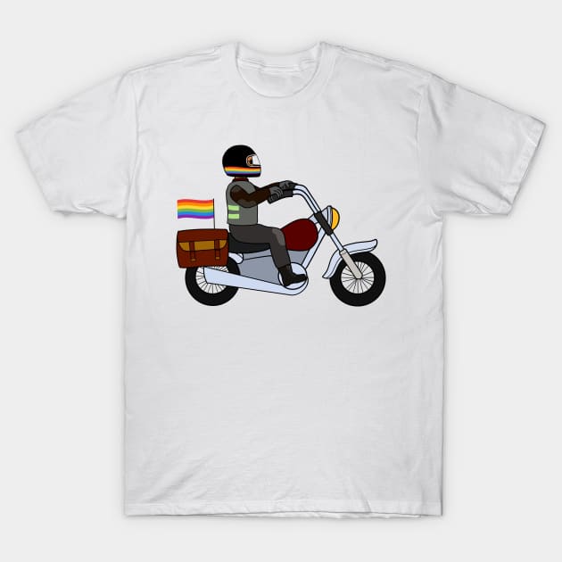 Gay pride rainbow ride motorcycle freedom T-Shirt by Nalidsa